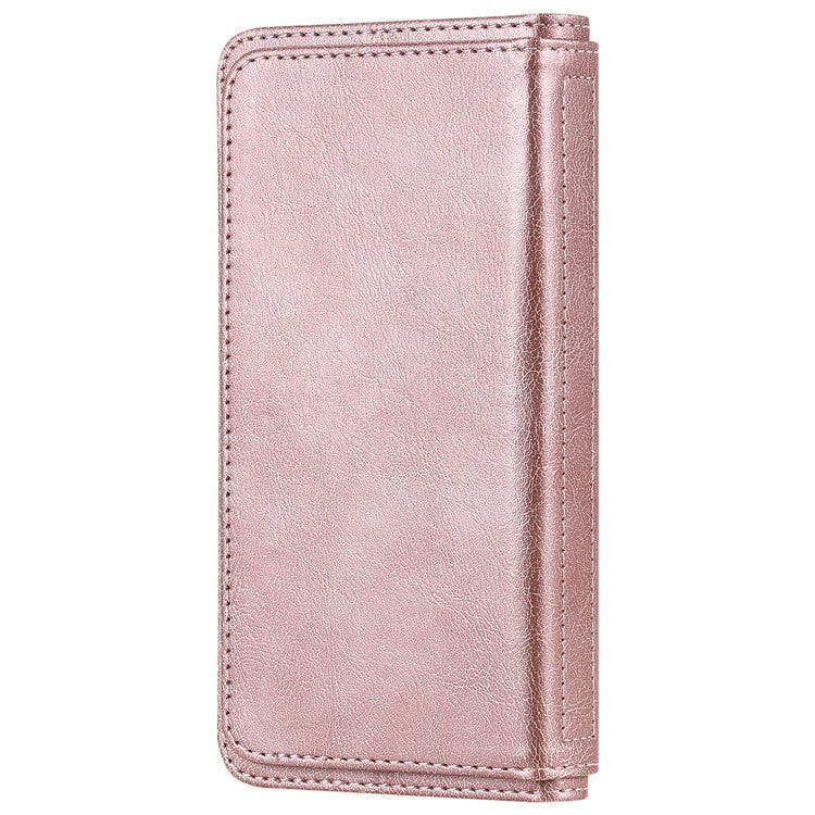 For Google Pixel 6 KT Multi-functional Series-1 PU Leather 10 Card Slots Holder Flip Cover Stand Magnetic Wallet Phone Case - Rose Gold