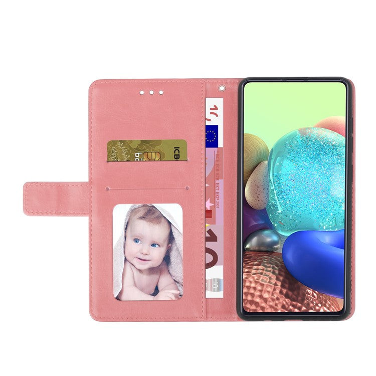 For Google Pixel 6a Y-shaped Lines Imprinted Handy Strap Magnetic PU Leather Stand Flip Wallet Phone Cover - Pink