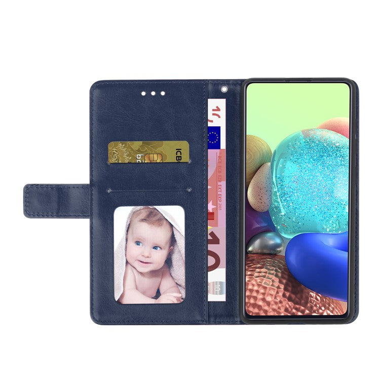 For Google Pixel 6a Y-shaped Lines Imprinted Handy Strap Magnetic PU Leather Stand Flip Wallet Phone Cover - Blue