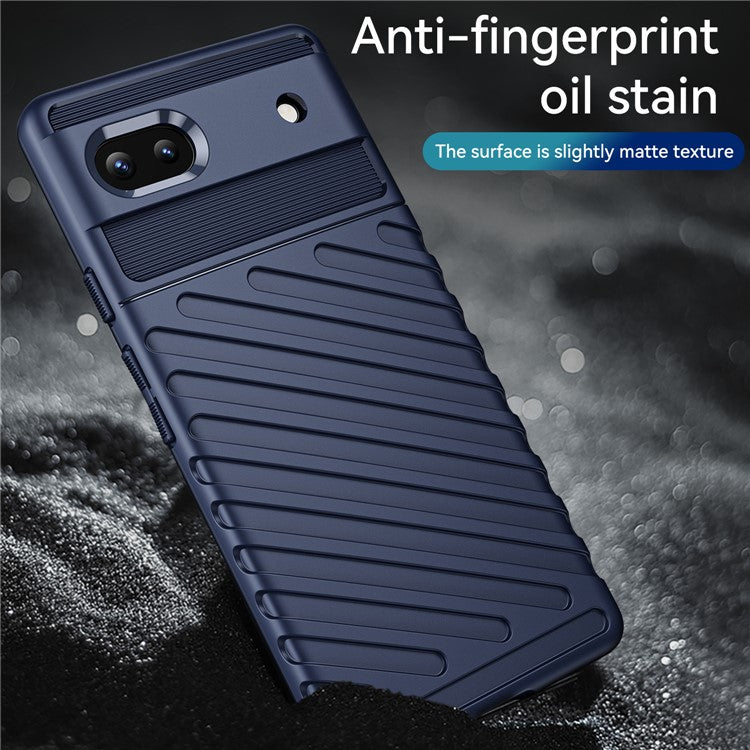 Thunder Series Twill Texture Thickened Smooth Flexible TPU Protective Phone Cover for Google Pixel 6a - Blue