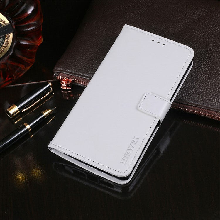 IDEWEI Shockproof Phone Bag Case PU Leather + TPU Case All-round Protection Stand Wallet Phone Cover for Google Pixel 6 - White