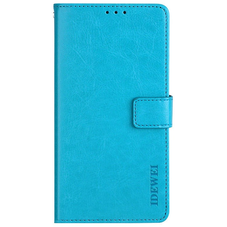 IDEWEI Shockproof Phone Bag Case PU Leather + TPU Case All-round Protection Stand Wallet Phone Cover for Google Pixel 6 - Sky Blue