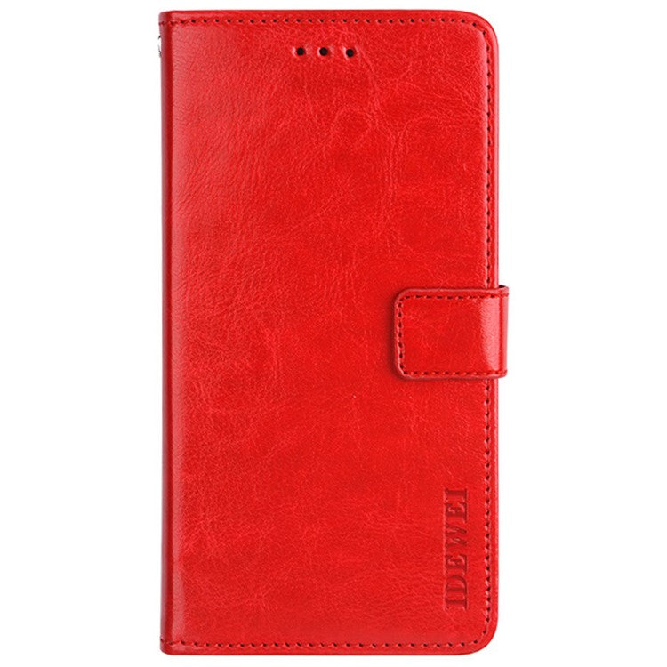 IDEWEI Shockproof Phone Bag Case PU Leather + TPU Case All-round Protection Stand Wallet Phone Cover for Google Pixel 6 - Red