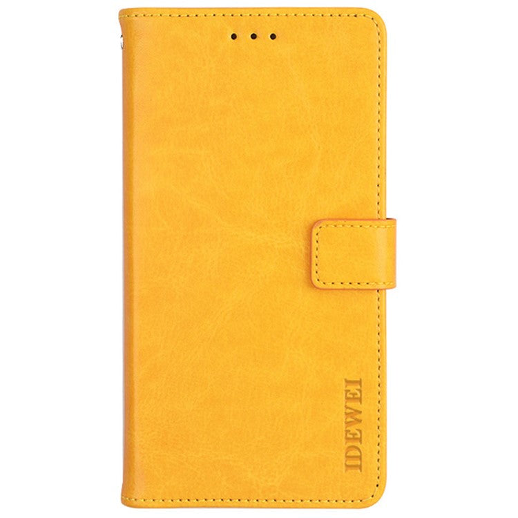 IDEWEI Shockproof Phone Bag Case PU Leather + TPU Case All-round Protection Stand Wallet Phone Cover for Google Pixel 6 - Yellow