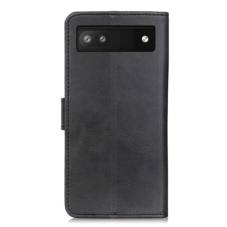 Textured PU Leather Phone Cover with Stand Wallet Feature for Google Pixel 6a - Black