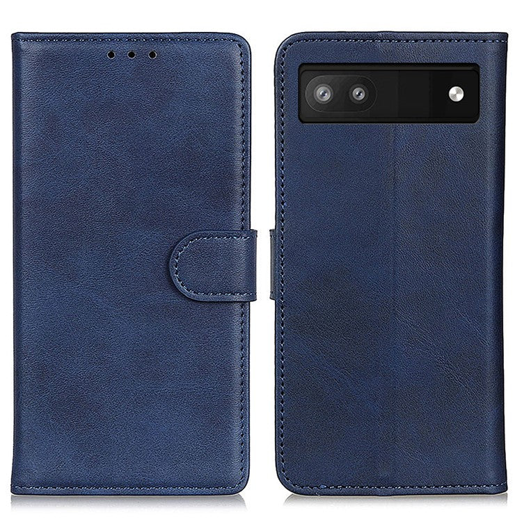 Textured PU Leather Phone Cover with Stand Wallet Feature for Google Pixel 6a - Blue