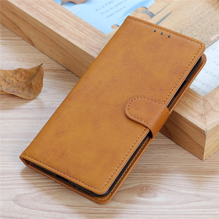 Textured PU Leather Phone Cover with Stand Wallet Feature for Google Pixel 6a - Brown