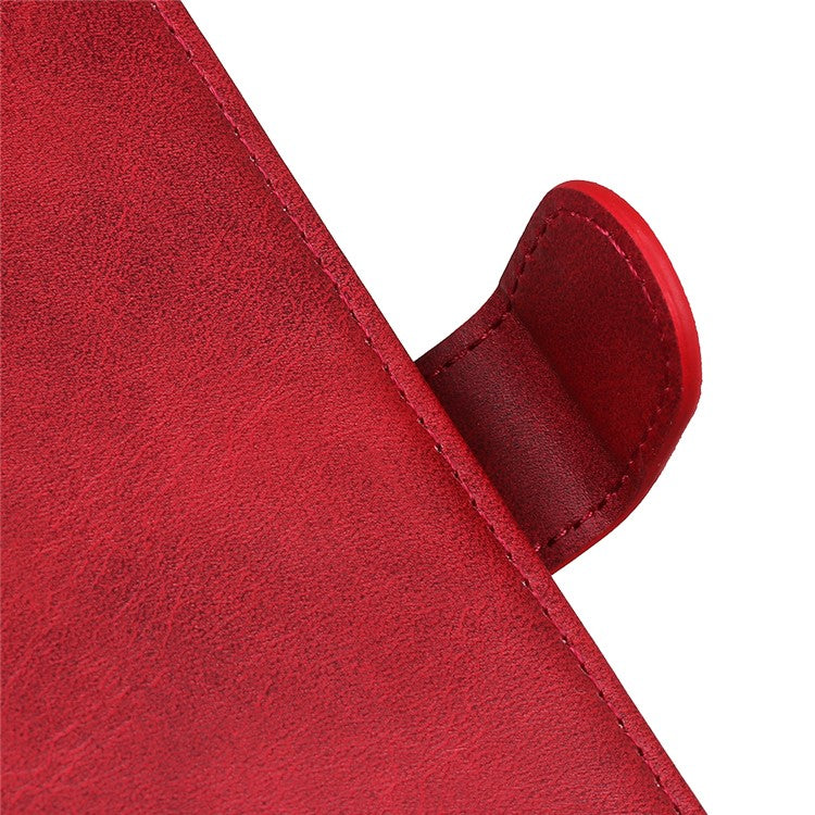 Textured PU Leather Phone Cover with Stand Wallet Feature for Google Pixel 6a - Red