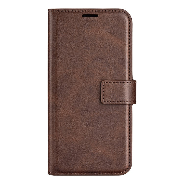 Magnetic Clasp Folio Flip PU Leather + TPU Phone Case Foldable Stand Shockproof Protective Cover for Google Pixel 6a - Brown