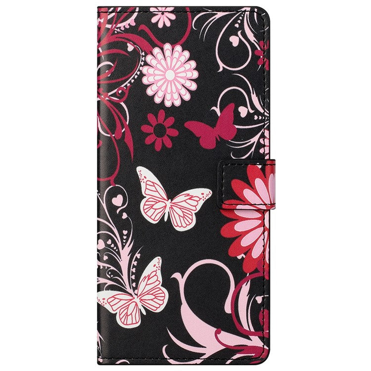 Pattern Printing TPU + PU Leather Stand Magnetic Closure Flip Case with Card Slots and Cash Pocket for Google Pixel 6a - Butterflies and Flowers