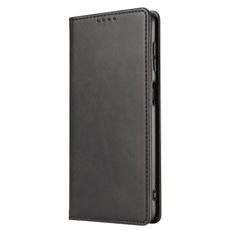 PU Leather Auto Magnetic Closed Case Stand Shockproof TPU Inner Wallet Flip Cover for Google Pixel 6 Pro - Black