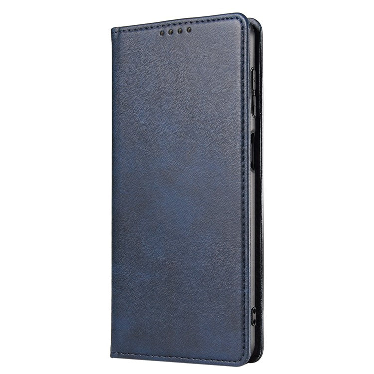 PU Leather Auto Magnetic Closed Case Stand Shockproof TPU Inner Wallet Flip Cover for Google Pixel 6 Pro - Blue