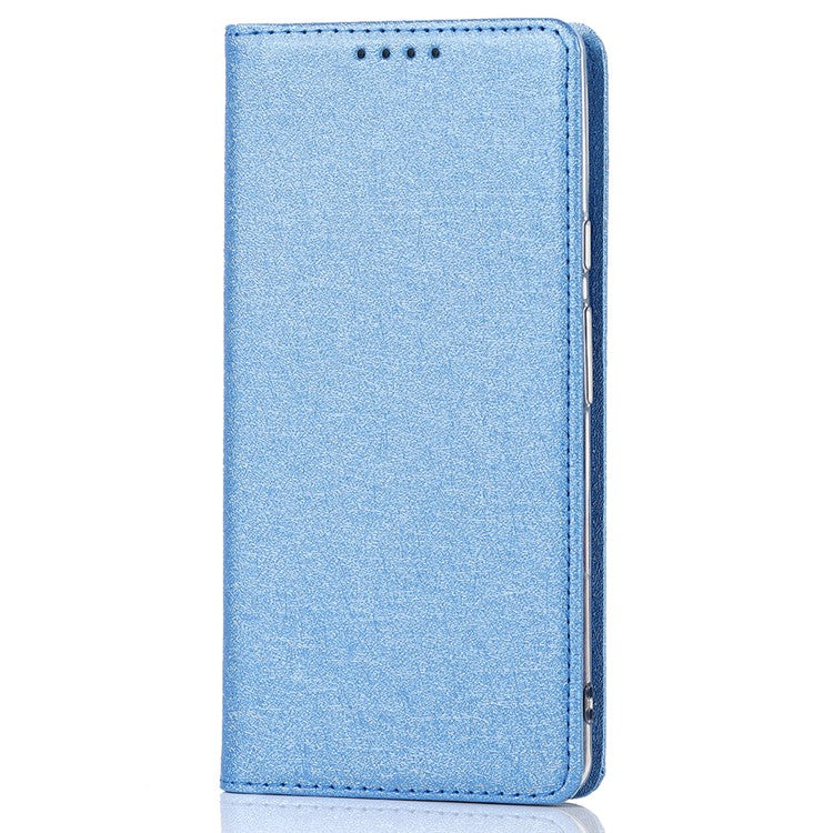 For Google Pixel 6 Pro Mobile Phone Shell Bag Anti-scratch Phone Case Anti-fall Shockproof Silk Texture Leather Wallet Cover with Strap - Blue