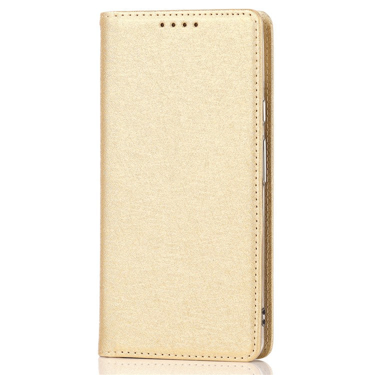 For Google Pixel 6 Pro Mobile Phone Shell Bag Anti-scratch Phone Case Anti-fall Shockproof Silk Texture Leather Wallet Cover with Strap - Gold