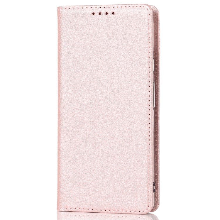 For Google Pixel 6 Pro Mobile Phone Shell Bag Anti-scratch Phone Case Anti-fall Shockproof Silk Texture Leather Wallet Cover with Strap - Rose Gold