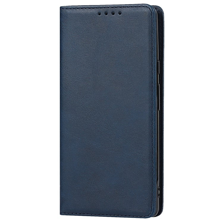 For Google Pixel 6 Wallet Stand Function Drop-proof Auto-absorbed TPU+PU Leather Phone Cover Case - Dark Blue