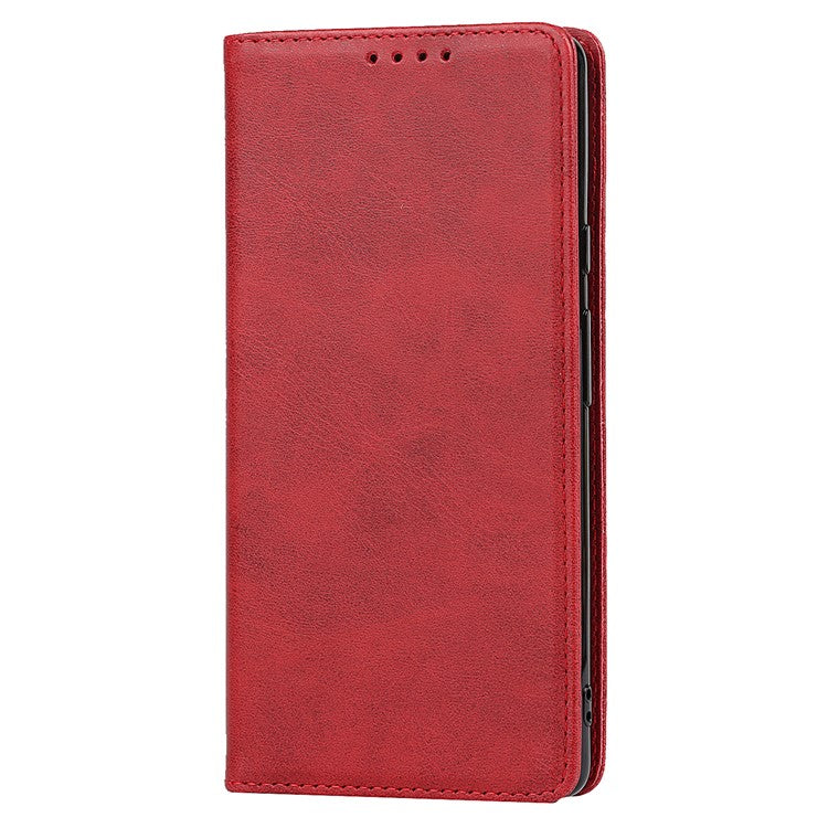 For Google Pixel 6 Wallet Stand Function Drop-proof Auto-absorbed TPU+PU Leather Phone Cover Case - Red