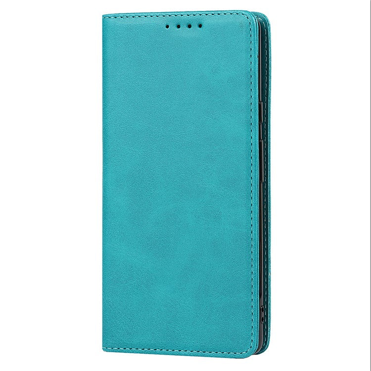 For Google Pixel 6 Wallet Stand Function Drop-proof Auto-absorbed TPU+PU Leather Phone Cover Case - Sky Blue