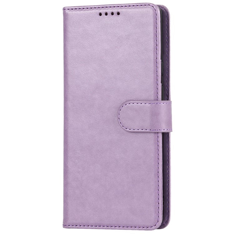 R61 Texture Felled Seam Shockproof Leather Case Wallet Stand Flip Phone Cover with Strap for Google Pixel 6 - Purple