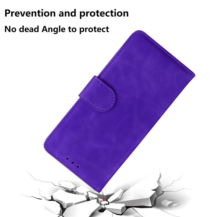 PU Leather + TPU Phone Case Magnetic Clasp Stand Wallet Protective Cover for Google Pixel 6a - Purple