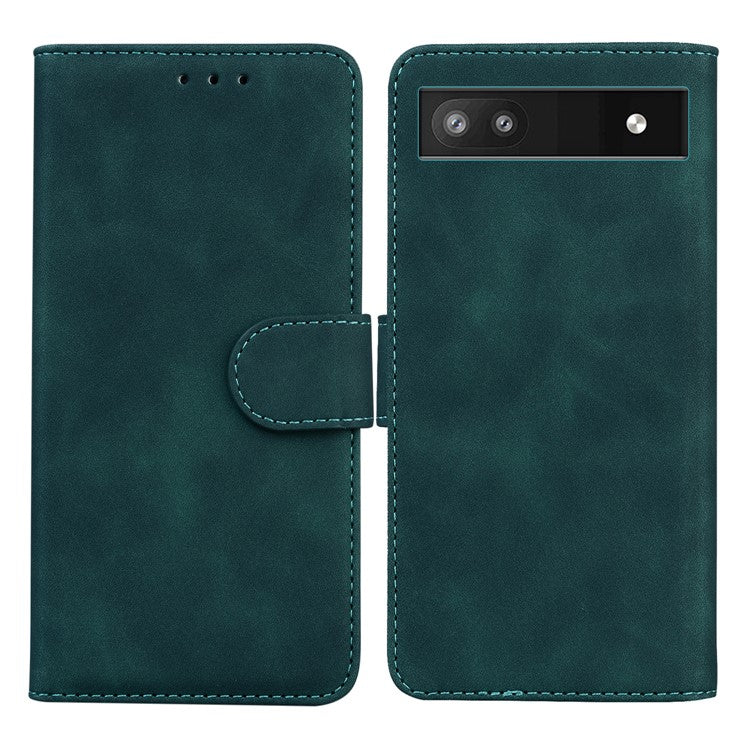 PU Leather + TPU Phone Case Magnetic Clasp Stand Wallet Protective Cover for Google Pixel 6a - Green