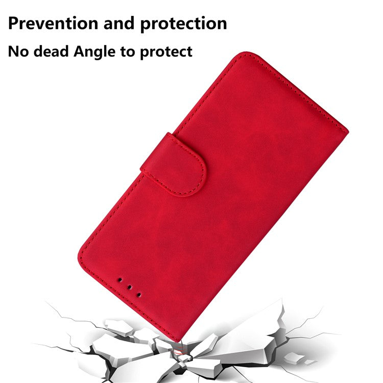 PU Leather + TPU Phone Case Magnetic Clasp Stand Wallet Protective Cover for Google Pixel 6a - Red