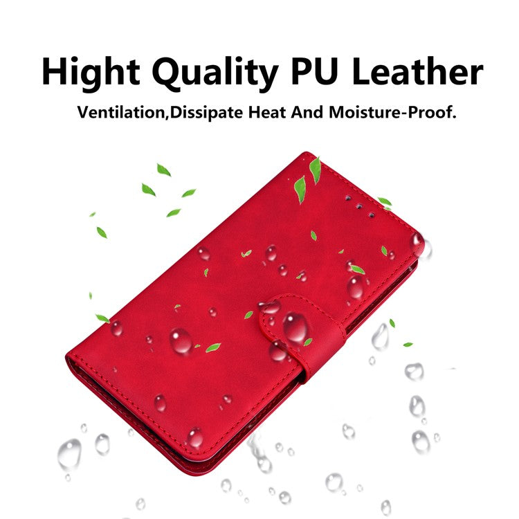 PU Leather + TPU Phone Case Magnetic Clasp Stand Wallet Protective Cover for Google Pixel 6a - Red