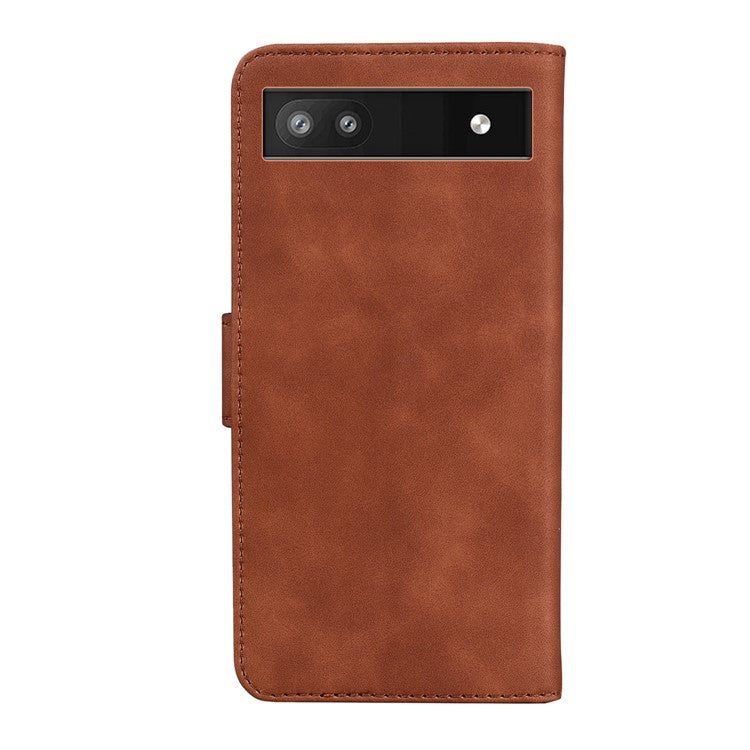 PU Leather + TPU Phone Case Magnetic Clasp Stand Wallet Protective Cover for Google Pixel 6a - Brown