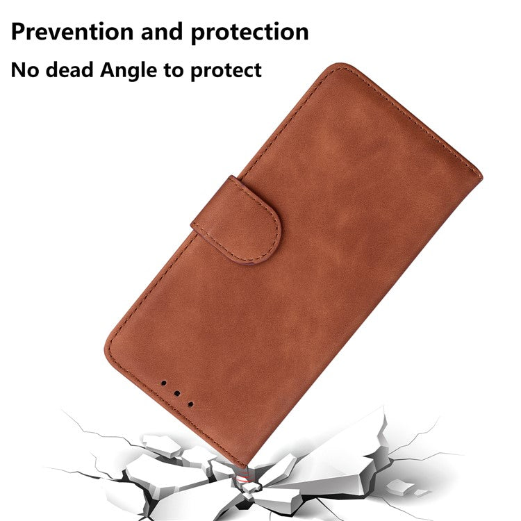 PU Leather + TPU Phone Case Magnetic Clasp Stand Wallet Protective Cover for Google Pixel 6a - Brown