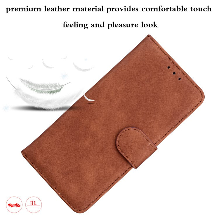 PU Leather + TPU Phone Case Magnetic Clasp Stand Wallet Protective Cover for Google Pixel 6a - Brown