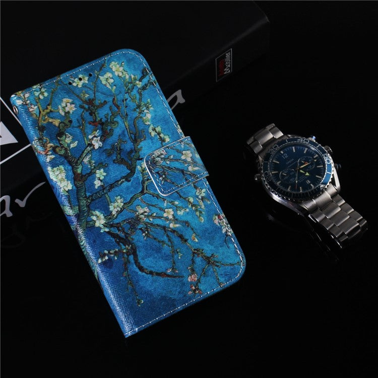 PU Leather + TPU Double Protection Fashionable Pattern Printing Wallet Stand Phone Case for Google Pixel 6a - Apricot Flowers