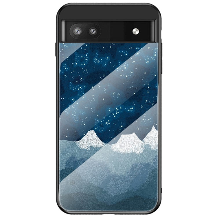 Starry Sky Pattern Tempered Glass + PC + TPU Slim Light Phone Case for Google Pixel 6a - Scattering Starry Sky