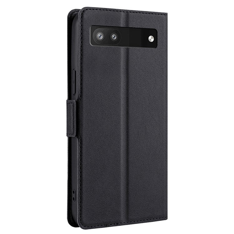 Ultra-thin Side Magnetic Clasp PU Leather Card Slot Design Anti-drop Phone Cover Stand Case for Google Pixel 6a - Black