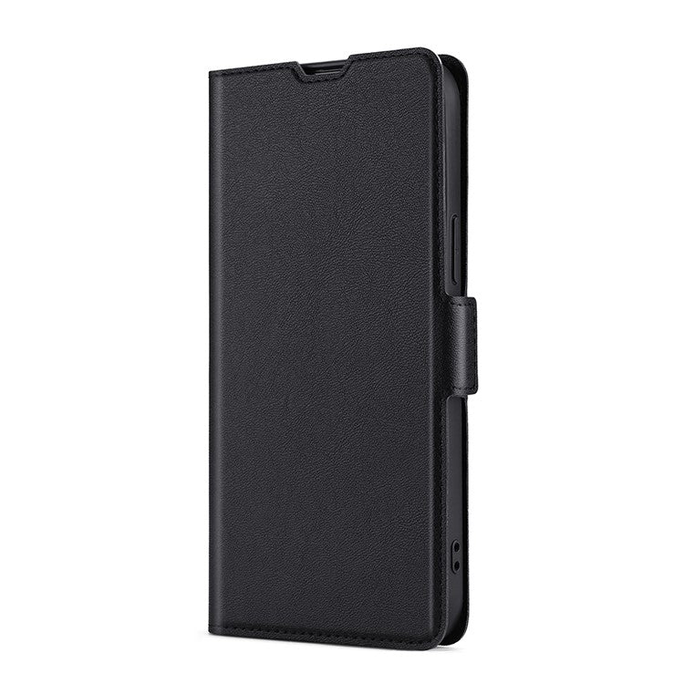 Ultra-thin Side Magnetic Clasp PU Leather Card Slot Design Anti-drop Phone Cover Stand Case for Google Pixel 6a - Black