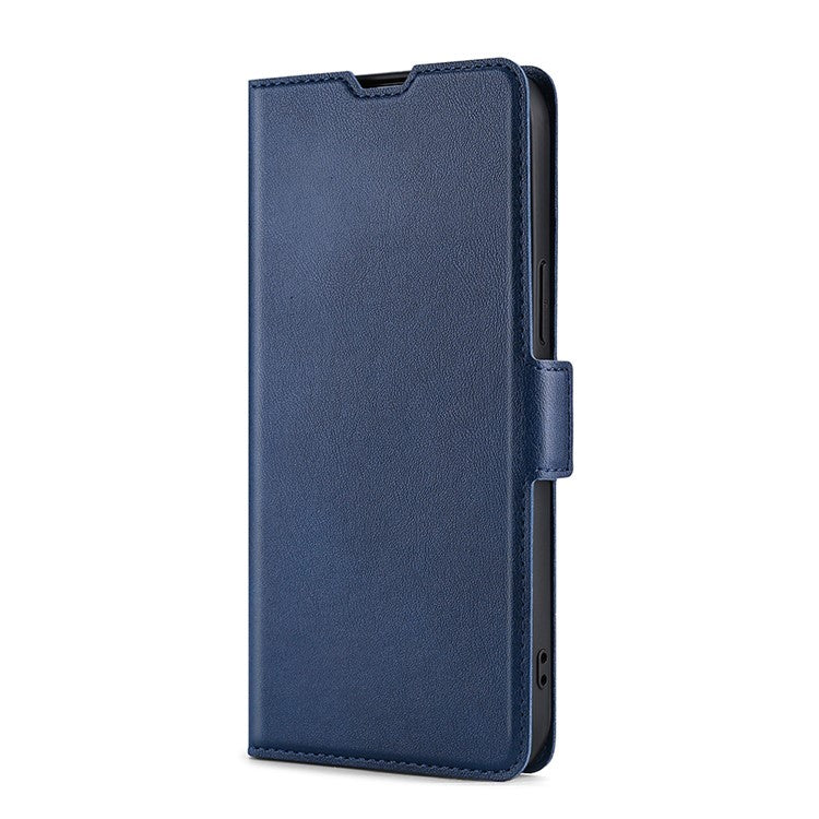 Ultra-thin Side Magnetic Clasp PU Leather Card Slot Design Anti-drop Phone Cover Stand Case for Google Pixel 6a - Blue