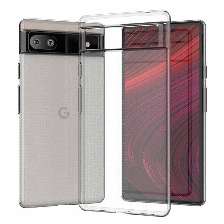 For Google Pixel 6a Transparent Ultra-slim Soft TPU Well-protected Phone Case Cover