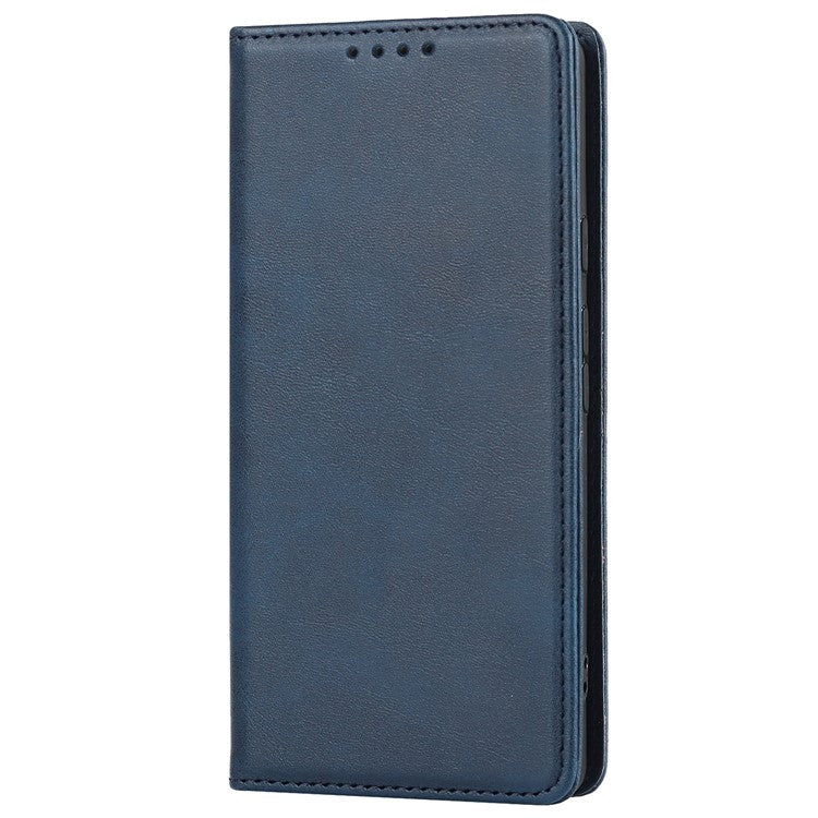 PU Leather + TPU Phone Case for Google Pixel 6a, Stand Wallet Shockproof Anti-fall Auto Closure Magnetic Cover - Dark Blue