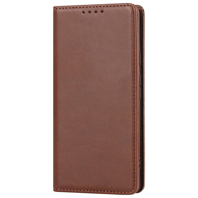 PU Leather + TPU Phone Case for Google Pixel 6a, Stand Wallet Shockproof Anti-fall Auto Closure Magnetic Cover - Dark Brown