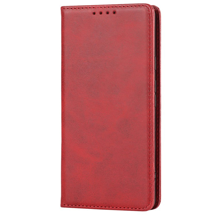 PU Leather + TPU Phone Case for Google Pixel 6a, Stand Wallet Shockproof Anti-fall Auto Closure Magnetic Cover - Red