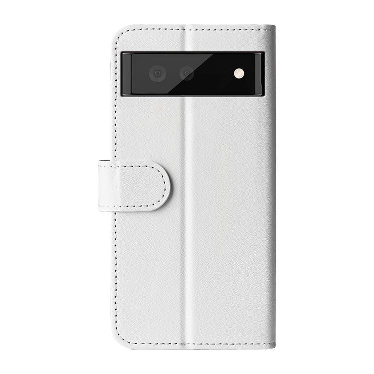 For Google Pixel 7 Pro 5G Crazy Horse Texture Phone Case PU Leather All-round Protection Stand Wallet Cover - White