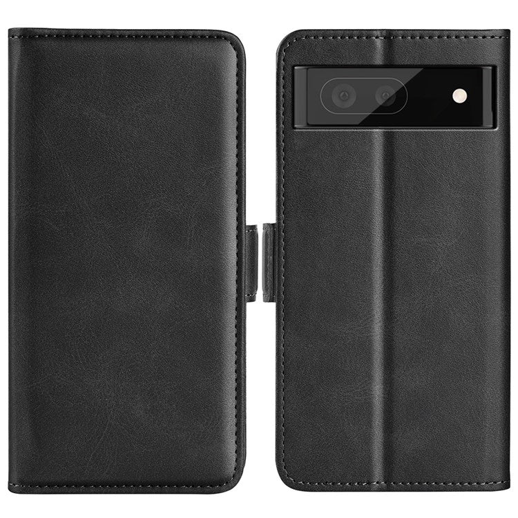 For Google Pixel 7 Pro 5G Magnetic Anti-fall Textured PU Leather Phone Case Adjustable Stand Wallet Cell Phone Cover - Black