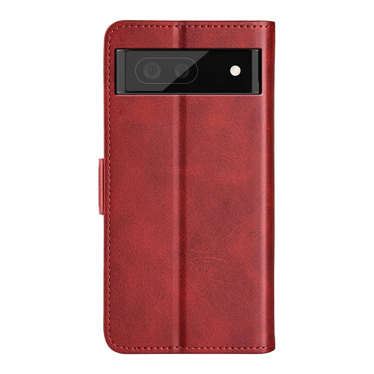 For Google Pixel 7 Pro 5G Magnetic Anti-fall Textured PU Leather Phone Case Adjustable Stand Wallet Cell Phone Cover - Red