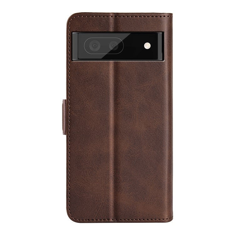 For Google Pixel 7 Pro 5G Magnetic Anti-fall Textured PU Leather Phone Case Adjustable Stand Wallet Cell Phone Cover - Brown