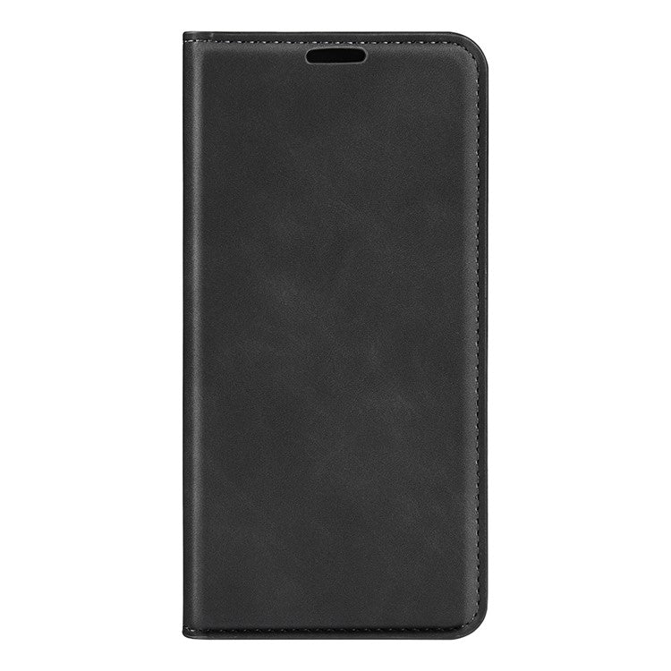 Skin-touch Feeling Leather Cover for Google Pixel 7 Pro 5G Stand Drop-proof Magnetic Auto Closing Wallet Phone Case - Black