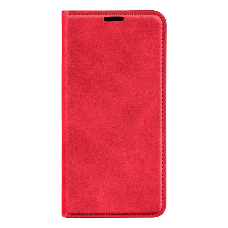 Skin-touch Feeling Leather Cover for Google Pixel 7 Pro 5G Stand Drop-proof Magnetic Auto Closing Wallet Phone Case - Red