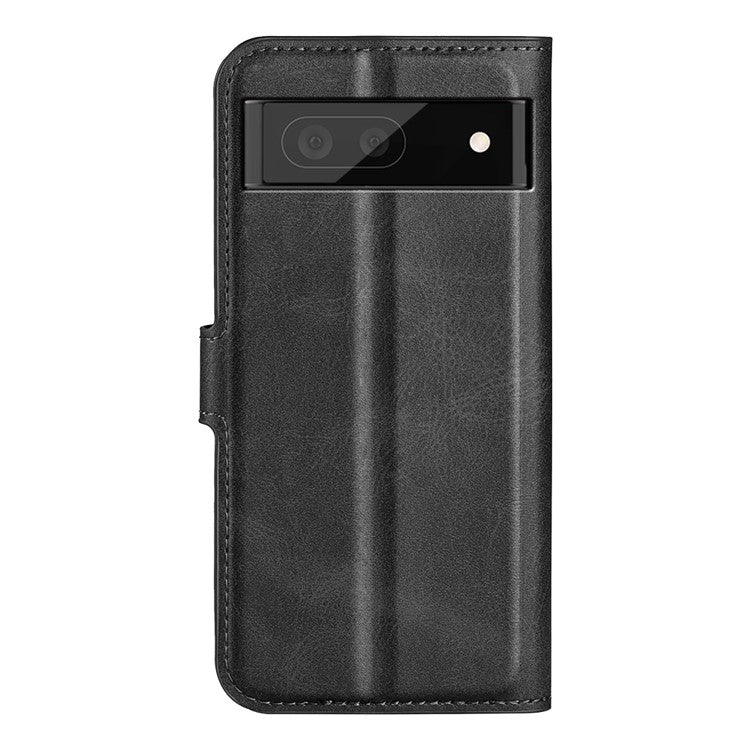 For Google Pixel 7 Pro 5G Drop-proof Textured PU Leather Wallet Phone Case Full Protection Stand Cover - Black