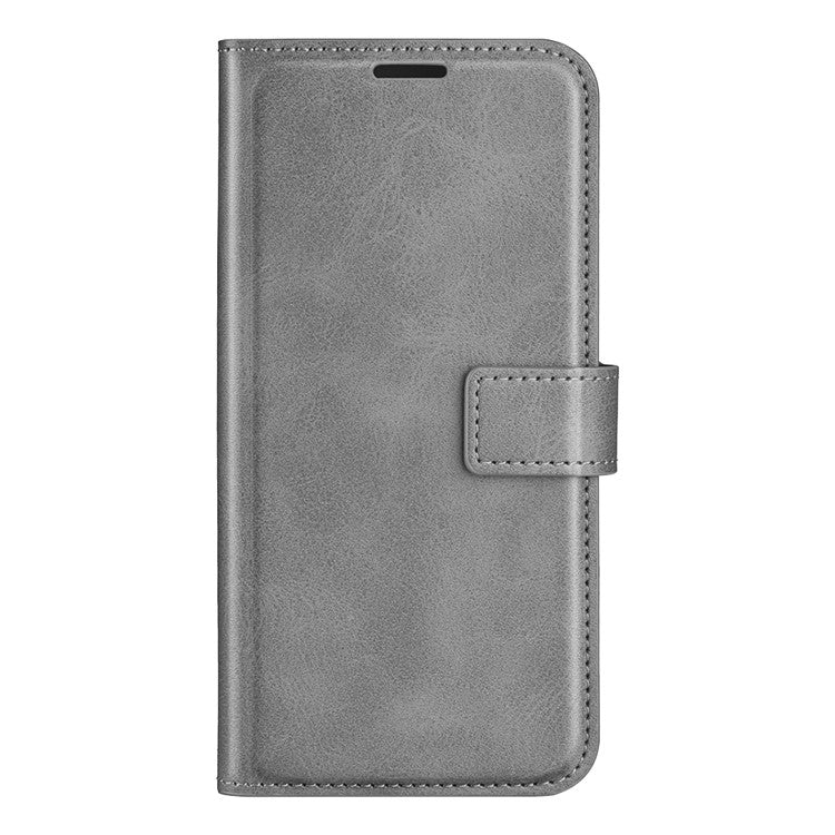 For Google Pixel 7 Pro 5G Drop-proof Textured PU Leather Wallet Phone Case Full Protection Stand Cover - Grey