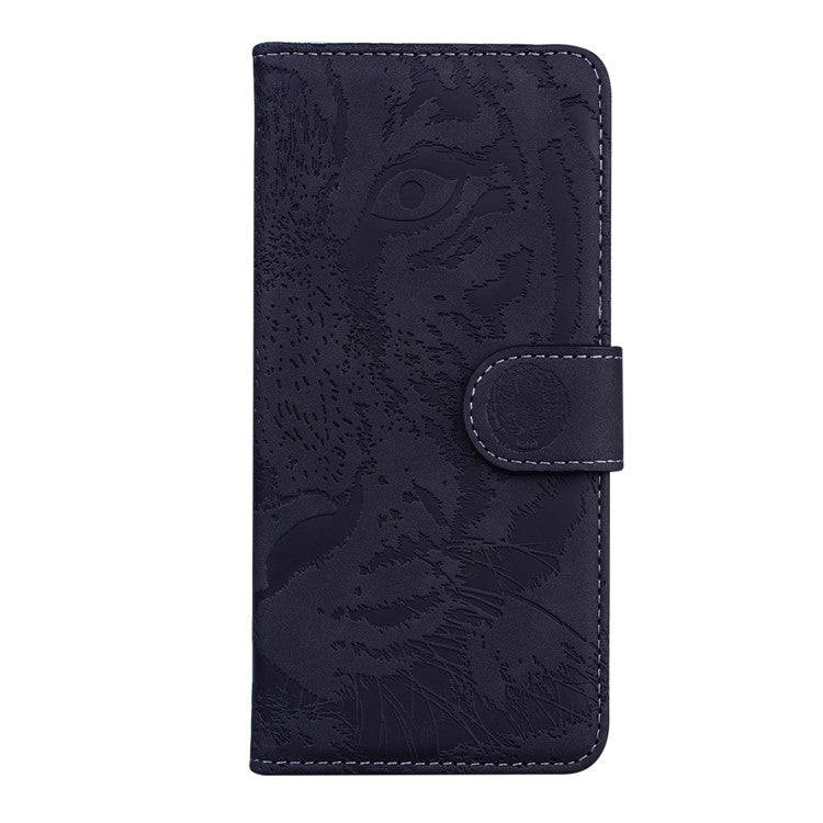 For Google Pixel 7 Pro 5G PU Leather Tiger Pattern Imprinted Wallet Phone Case with Foldable Stand - Black