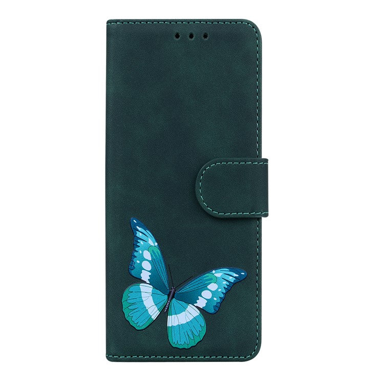 For Google Pixel 7 Pro 5G Butterfly Pattern Printing PU Leather Wallet Flip Case Stand Function Shockproof Phone Cover - Green