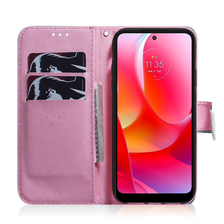 For Google Pixel 7 Pro 5G Pattern Printing Folding Stand PU Leather Folio Case Wallet Design Shockproof Protective Flip Cover - Pink Flower